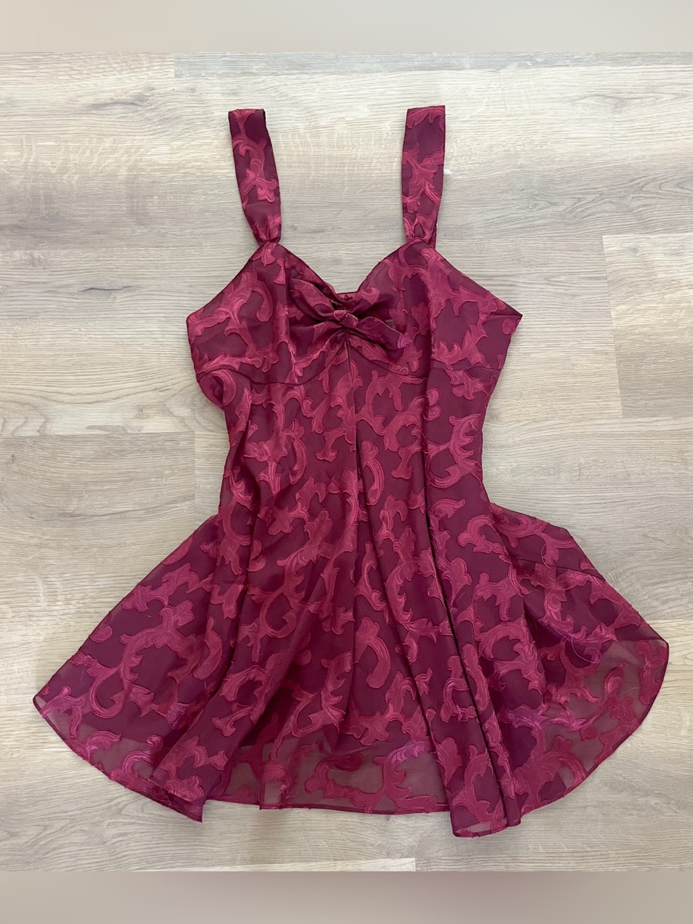 vintage victoria’s secret gold label burgundy babydoll nightgown